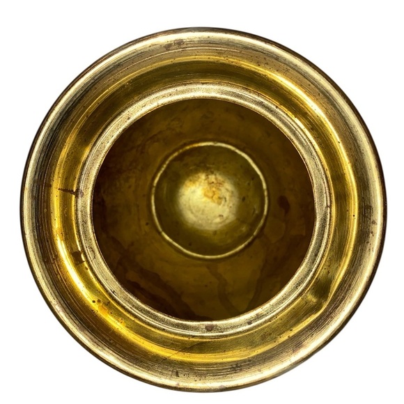 Elegant Expressions Med Lacquered Solid Brass Vase w/Tied Braided Rope Detail - Picture 3 of 6